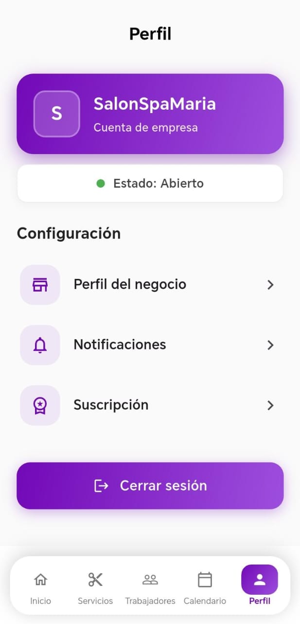 Pantalla 3 - Perfil de la app